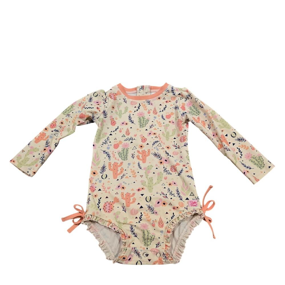 Toddler Girl's Ruffle Butts Desert Cactus Theme Rashguard One Piece Swimsuit 2T